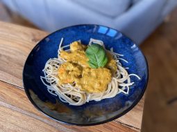 Crevettes lait de coco - recette de pates aux crevettes curry coco